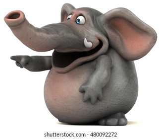 Fun Elephant 3d Illustration Stock Illustration 492176641