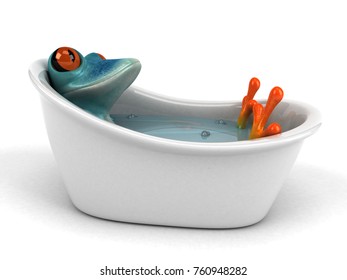 Fun frog - 3D Illustration