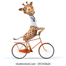 giraffe on a bike