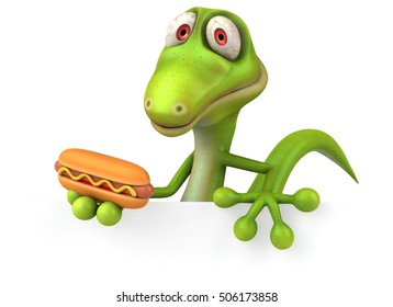 Fun lizard - 3D Illustration