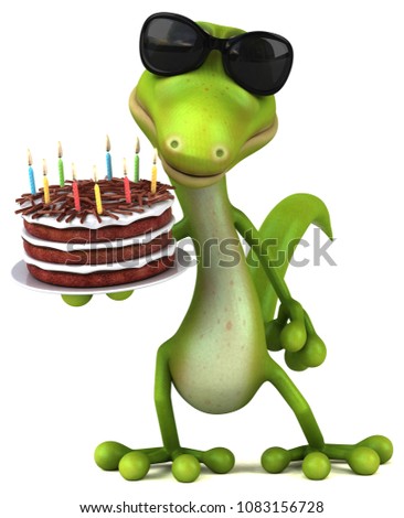 Fun lizard - 3D Illustration