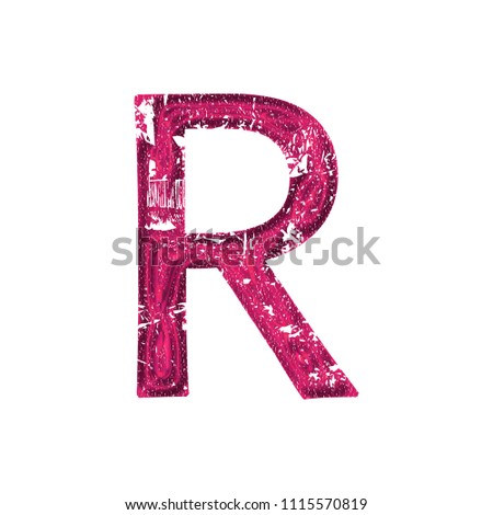 Fun sparkling glittery pink letter R in a 3D illustration with a rough shiny sparkly plastic effect and damage distressed font style isolated on white with clipping path Stock fotó © 