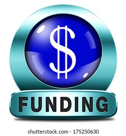 Funding Icon Fund Raising For Charity Money Donation For Non Profit Organization Blue Button