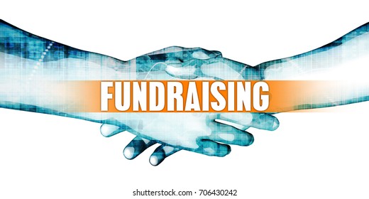 Fundraising Concept With Businessmen Handshake On White Background