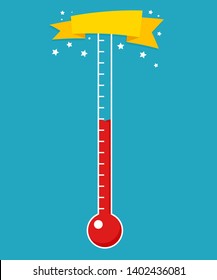 Fundraising Thermometer Template. Clipart Image Isolated On White Background