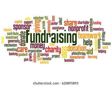 Fundraising Word Cloud Concept On White Stock Illustration 620895893 ...