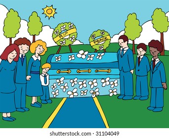 Cartoon Funeral People Images Stock Photos Vectors Shutterstock