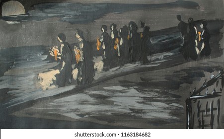 Funeral Procession, Illustration