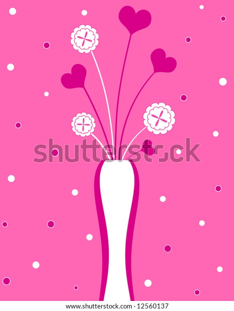 Funky Flower Vase Hearts Flowers Stock Image Download Now