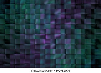 Funky Purple / Green Abstract Woven Textured Design On Black Background