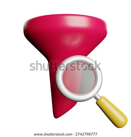 Funnel Filter Sorting 3D Rendeing Illsutration