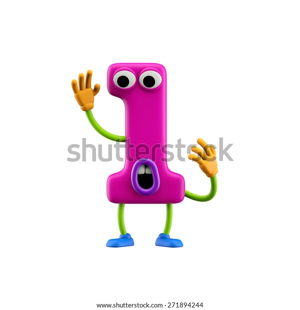 Funny Alphabet Character Number 1 Isolated Stock Illustration 271894244