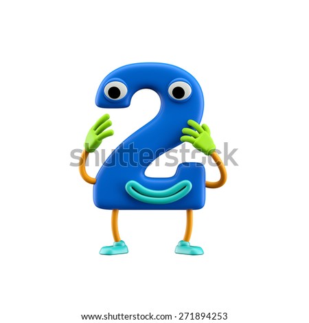 Funny Alphabet Character Number 2 Isolated Stock Illustration 271894253