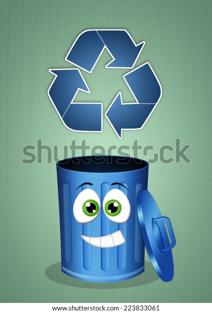 Funny Blue Garbage Bin Recycle Stock Illustration 223833061 | Shutterstock