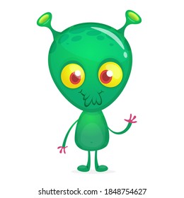 Cartoon Funny Alien Halloween Vector Illustration Stock Vector (Royalty ...