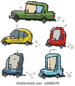 Funny Cartoon Cars Stock Illustration 65086570