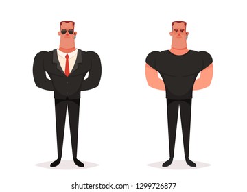 Funny Cartoon Character - Bodyguard (Security)