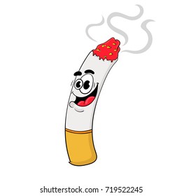 Funny Cartoon Cigarette Design Character Illustration Stock ...