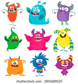 Cute Cartoon Monsters Set Cartoon Monsters Stock Illustration 1678451200