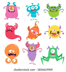 Cute Cartoon Monsters Set Cartoon Monsters Stock Illustration 1678451200