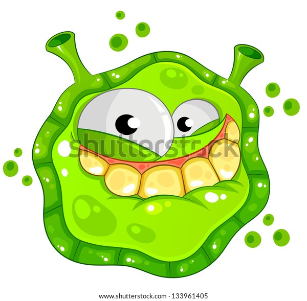 Funny Cartoon Germ Vector Available My 库存插图 133961405