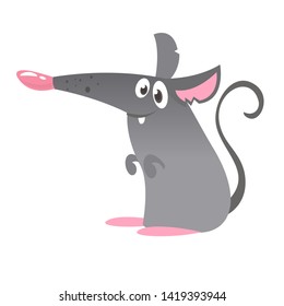 Funny Cartoon Mouse Illustration Flat Design Stock Illustration ...