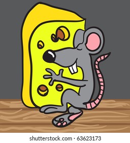 Funny Cartoon Picture Mouse Cheese Stock Illustration 63623173