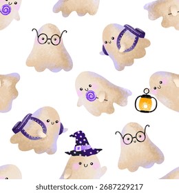 Funny cartoon seamless pattern