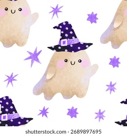 Funny cartoon seamless pattern