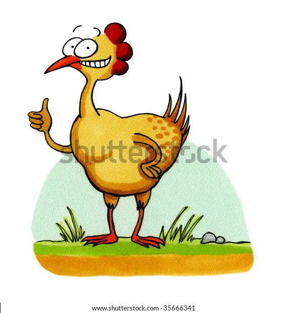 Funny Cartoon Smiling Chicken Stock Illustration 35666341 | Shutterstock