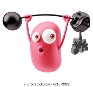 Funny Cheating GYM Training 3d Rendering.