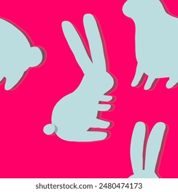 funny cute animals bunny rabbit seamless abstract pattern background fabric fashion design print wrapping paper digital illustration art texture textile wallpaper colorful apparel image  - Powered by Shutterstock