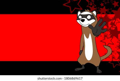 Funny Cute Ferret Cartoon Expression Background