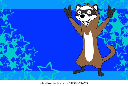 Funny Cute Ferret Cartoon Expression Background