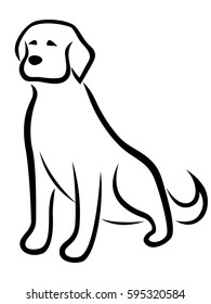 Funny Dog Black Outline Isolated On Stock Illustration 595320584 ...