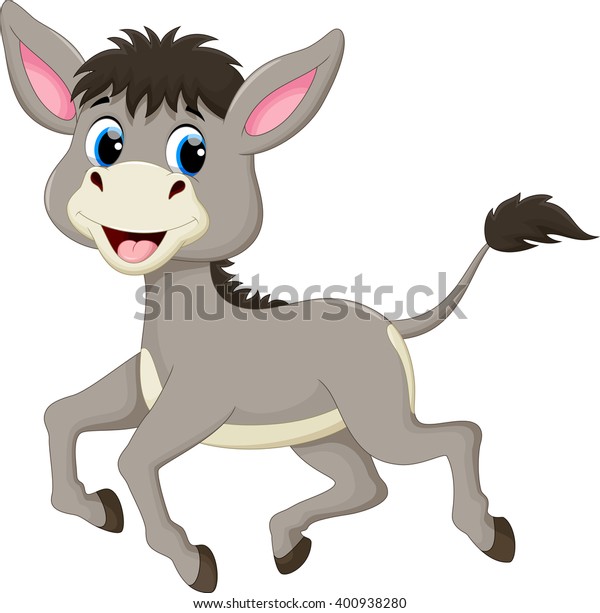 Funny Donkey Cartoon Stock Illustration 400938280