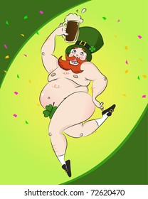 funny drunk man celebrating st patrick's day (see my gallery for vector)