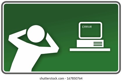 Funny Emergency Exit Sign For Computer Errors