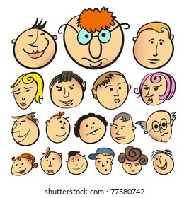 Funny Face Cartoon People Stock Illustration 77580742 | Shutterstock