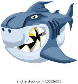 Cool Cartoon Shark Vector Illustration Simple Stock Vector (Royalty ...