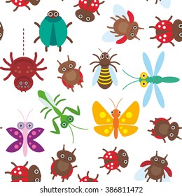 Cartoon Insects Vector Cute Insect Collection Stock Vector (Royalty ...