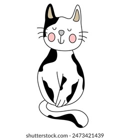 funny kawai cat clipart, vector flat cute cat illustration, Happy international cat day characters design collection, Cute animal in cartoon style - Powered by Shutterstock