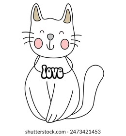 funny kawai cat clipart, vector flat cute cat illustration, Happy international cat day characters design collection, Cute animal in cartoon style - Powered by Shutterstock