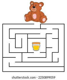 funny labyrinth and teddy bear