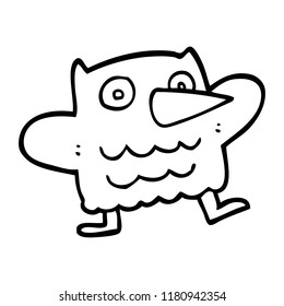 Funny Line Drawing Cartoon Owl Stock Illustration 1180942354 | Shutterstock