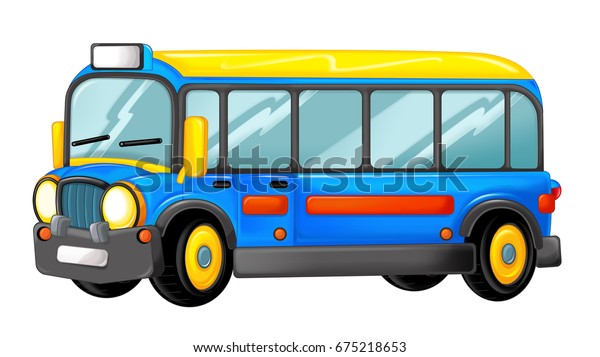 funny\
looking cartoon bus - illustration for\
children