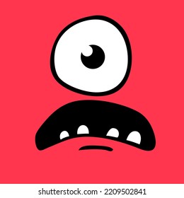 Funny Monster One Eye Face Illustration Stock Illustration 2209502841 ...