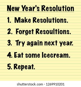 Funny New Year's Resolution List