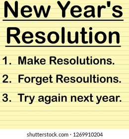 Funny New Year's Resolution List