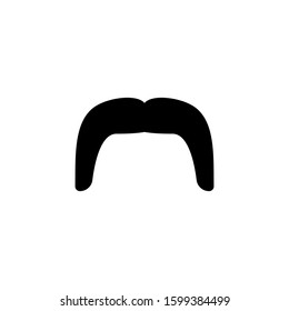 Funny Retro Fake Mustache Black Icon. Mens Moustache Silhouette